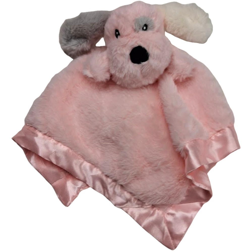 Beilimu Pink Puppy Dog Baby Security Blanket Lovey Satin Plush Toy Comfort NWOT